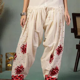 Clora Creation Women Embroidered Phulkari Loose Fit Cotton Salwar-image-47