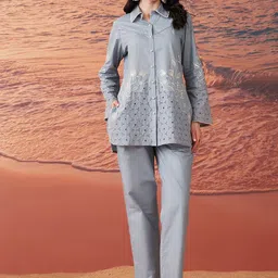 Lakshita Embroidered Shirt & Trousers Co-ord Set-image-49
