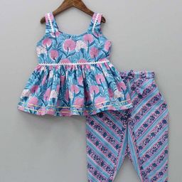 BAESD Girls Floral Printed Regular Kurti With Dhoti Pants-picture-19