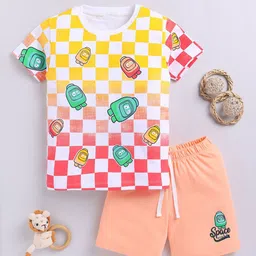 LITTLE FIGHTER Boys Printed Pure Cotton T-Shirt With Shorts-43