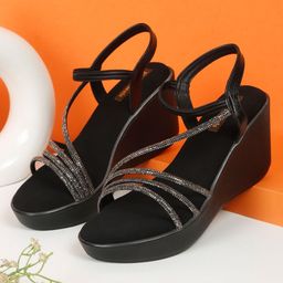 Flat n Heels Wedge Sandals with Buckles-32