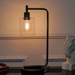 kapoor lampshades Bond Black Metal & Glass Study Table Lamp-picture-18