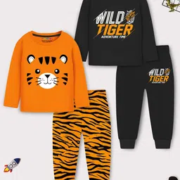 YK X Trampoline Boys Pack of 2 Graphic Printed Night suits-image-14