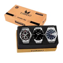 TARIDO Men Dial & Stainless Steel Bracelet Style Straps Analogue Watch Combo_3Watch_012_-32