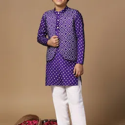FASHION DREAM Boys Bandhani Printed Regular Kurta with Pyjamas-4