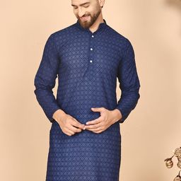 Anouk Men Geometric Embroidered Chikankari Kurta-39