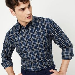 max Men Spread Collar Checked Cotton Casual Shirt-picture-32