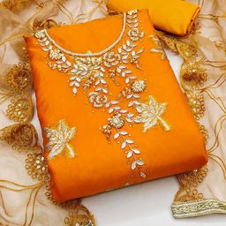 Peachmode Organza Unstitched Dress Material-picture-17