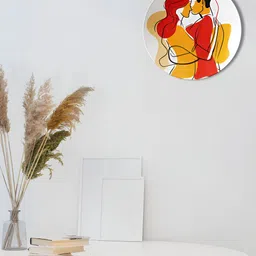 THE QUIRKY HOMEWhite & Yellow Printed Ceramic Wall Plate-image-10