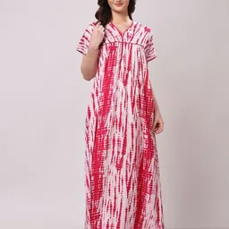 CHUI MUI Women Tie and Dye Printed V-Neck Maxi Nightdress-picture-19