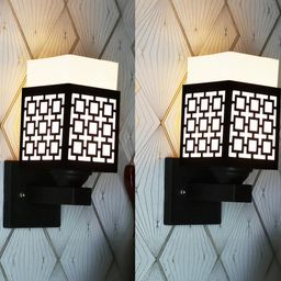 Gojeeva Brown Wood Square Wall Lamps-picture-12