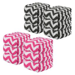 Kuber Industries 12-Pcs Grey & Pink Printed 250 GSM Face Towels-67