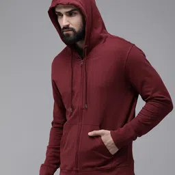 Mast & Harbour Men Hooded Anti Odour Front-Open Sweatshirt-image-56