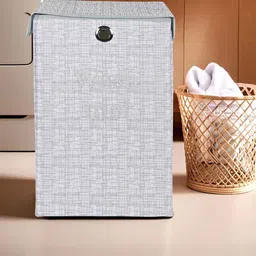 Aura Grey Jute Printed Foldable Laundry Bags With Lid & Ring - 75 L-4
