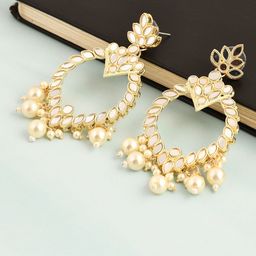 GRLIE Mirror Work & Beaded Contemporary Drop Earrings-25