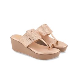 Shoetopia Girls Suede Embellished Open Toe Wedge Sandals-32