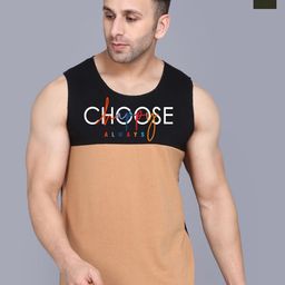 SLOWLORIS Pack Of 2 Printed Combed Cotton Gym Vests VSL26 CMB(CHS BLACKRUST)(LOOK OLIVE)-image-89
