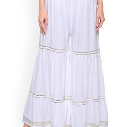 SRISARAS Women Cotton Flared Ethnic Palazzos-image-95