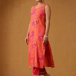 Khushal K Women Ethnic Motifs Printed Cotton Kurta with Trousers & Dupatta-picture-46