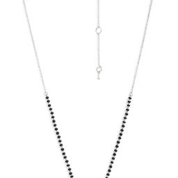 MINUTIAE Silver-Plated Crystals Studded Mangalsutra-image-52