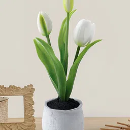 UMAI Green 1 Pieces Tulip Artificial Flower With Pot-image-49