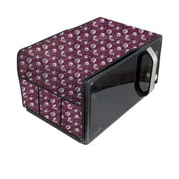 Waterproof & Dustproof PVC Microwave Oven Top Cover with 6 Utility Pockets Flor-image-89