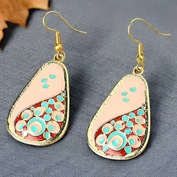 Anouk Teardrop Shaped Meenakari Drop Earrings-32