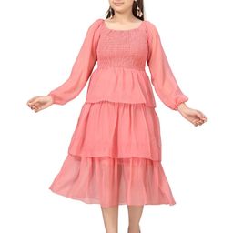 Muhuratam Girls Peach Dresses-picture-4