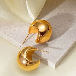 SALVE Crescent Shaped Chunky Half Hoop Earrings-49