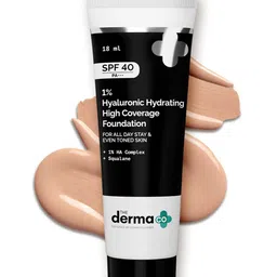 The Derma co. 1% Hyaluronic Hydrating High Coverage Foundation 18 ml - Ivory 01-78