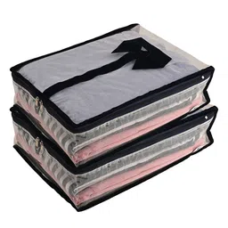 Kuber Industries Blue & Transparent 2 Pieces Water Resistant Drawer Organisers-10