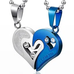Kaynka Silver-Plated Heart Shaped Pendants with Chains-image-70