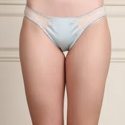 Quttos Self Designed Soft & Breathable Low Rise Lace Bikini Briefs + QT-PA-7063-GRN-S-18