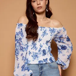 Kibo Women Floral Printed Off-Shoulder Top-image-24