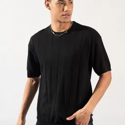 DENNISON Round Neck Knitted Oversized T-Shirt-image-69