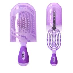 NuWay 4Hair Patented Detangler Paddle Hair Brush - Purple-33
