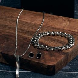 SALTY Men Alpha Edge Bar & Chunk Chain Combo Set-picture-34