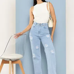 CORSICA Women Blue Cotton Stretchable Jeans-picture-27