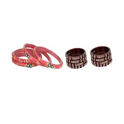 Somil Elegant Combo Glass Bangle Set | Handmade Traditional Chudi For Women | Perfect For Daily & Occasion Use, Combo Of 2 Set, Gajri, Maroon-image-74
