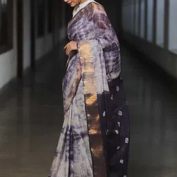 Moda Rapido Tie and Dye Woven Design Zari Saree-image-29