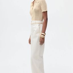 MANGO Open-Knits Above The Keyboard Collar Semi-Sheer Top-12