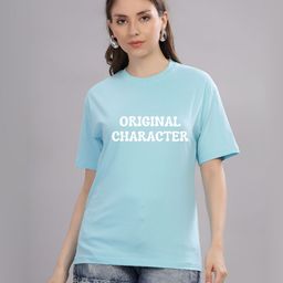 FALTU.CO Women Typography Printed Round Neck Pure Cotton Oversized T-shirt-image-87