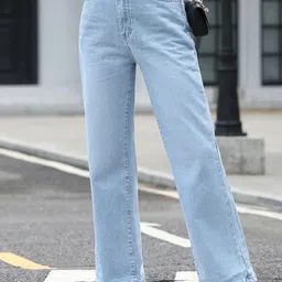 Outzidr Women Relaxed Fit Mid-Rise Mildly Distressed Jeans-picture-22