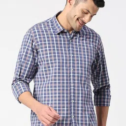 SNX Men Tailored Fit Tartan Checks Opaque Checked Casual Shirt-picture-43