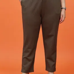 Toodle Plus Women Cotton Plus Size Slim Fit High-Rise Trousers-image-65
