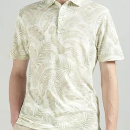 HACKETT LONDON Tropical Printed Polo Collar Pure Cotton Slim Fit Casual T-Shirt-image-37