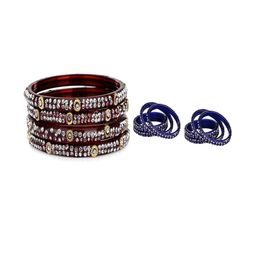 SOMIL Set of 12 Maroon Alloy Bangles-image-94