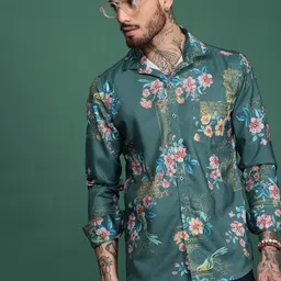 Sangria Floral Printed Full Sleeved Shirt-image-38