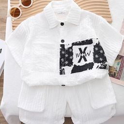 FOREVER FRIDAY Boys Printed Pure Cotton Shirt With Shorts-picture-47