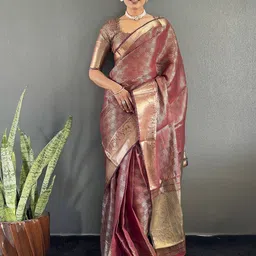 Panzora Woven Design Zari Organza Designer Kanjeevaram Saree-picture-24